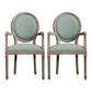 Farmhouse Dining Arm Chair with Wood Legs King Louis Back Side Chair for Home Use Green 2 Piece Set Clearhalo ' kitchen&dining_furn' 'Dining Chairs' 'Dining Tables & Seating' 'dining_chair' 'furn' 'furn_dining_chair' 'Furniture' 'furniture_dining_chair' 'Kitchen & Dining Furniture' 'kitchen' 3649981