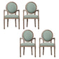 Farmhouse Dining Arm Chair with Wood Legs King Louis Back Side Chair for Home Use Green 4 Piece Set Clearhalo ' kitchen&dining_furn' 'Dining Chairs' 'Dining Tables & Seating' 'dining_chair' 'furn' 'furn_dining_chair' 'Furniture' 'furniture_dining_chair' 'Kitchen & Dining Furniture' 'kitchen' 3649982