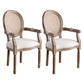 Farmhouse Dining Arm Chair with Wood Legs King Louis Back Side Chair for Home Use Off-White 2 Piece Set Clearhalo ' kitchen&dining_furn' 'Dining Chairs' 'Dining Tables & Seating' 'dining_chair' 'furn' 'furn_dining_chair' 'Furniture' 'furniture_dining_chair' 'Kitchen & Dining Furniture' 'kitchen' 3649984