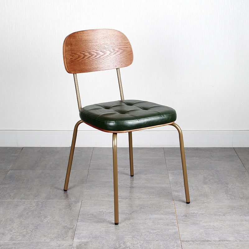 Industrial Style Leather Dining Side Chair Dining Room Open Back Side Chair Set Green 1 Piece Clearhalo ' kitchen&dining_furn' 'Dining Chairs' 'Dining Tables & Seating' 'dining_chair' 'furn' 'furn_dining_chair' 'Furniture' 'furniture_dining_chair' 'Kitchen & Dining Furniture' 'kitchen' 3649993