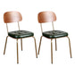 Industrial Style Leather Dining Side Chair Dining Room Open Back Side Chair Set Green 2 Piece Set Clearhalo ' kitchen&dining_furn' 'Dining Chairs' 'Dining Tables & Seating' 'dining_chair' 'furn' 'furn_dining_chair' 'Furniture' 'furniture_dining_chair' 'Kitchen & Dining Furniture' 'kitchen' 3649994