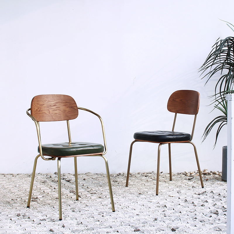 Industrial Style Leather Dining Side Chair Dining Room Open Back Side Chair Set Clearhalo ' kitchen&dining_furn' 'Dining Chairs' 'Dining Tables & Seating' 'dining_chair' 'furn' 'furn_dining_chair' 'Furniture' 'furniture_dining_chair' 'Kitchen & Dining Furniture' 'kitchen' 3649995