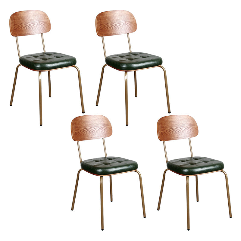 Industrial Style Leather Dining Side Chair Dining Room Open Back Side Chair Set Green 4 Piece Set Clearhalo ' kitchen&dining_furn' 'Dining Chairs' 'Dining Tables & Seating' 'dining_chair' 'furn' 'furn_dining_chair' 'Furniture' 'furniture_dining_chair' 'Kitchen & Dining Furniture' 'kitchen' 3649996