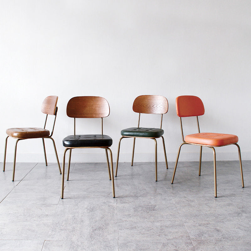 Industrial Style Leather Dining Side Chair Dining Room Open Back Side Chair Set Clearhalo ' kitchen&dining_furn' 'Dining Chairs' 'Dining Tables & Seating' 'dining_chair' 'furn' 'furn_dining_chair' 'Furniture' 'furniture_dining_chair' 'Kitchen & Dining Furniture' 'kitchen' 3649997