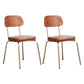 Industrial Style Leather Dining Side Chair Dining Room Open Back Side Chair Set Brown 2 Piece Set Clearhalo ' kitchen&dining_furn' 'Dining Chairs' 'Dining Tables & Seating' 'dining_chair' 'furn' 'furn_dining_chair' 'Furniture' 'furniture_dining_chair' 'Kitchen & Dining Furniture' 'kitchen' 3650000