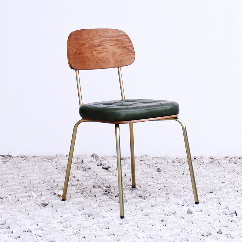 Industrial Style Leather Dining Side Chair Dining Room Open Back Side Chair Set Army Green 1 Piece Clearhalo ' kitchen&dining_furn' 'Dining Chairs' 'Dining Tables & Seating' 'dining_chair' 'furn' 'furn_dining_chair' 'Furniture' 'furniture_dining_chair' 'Kitchen & Dining Furniture' 'kitchen' 3650005