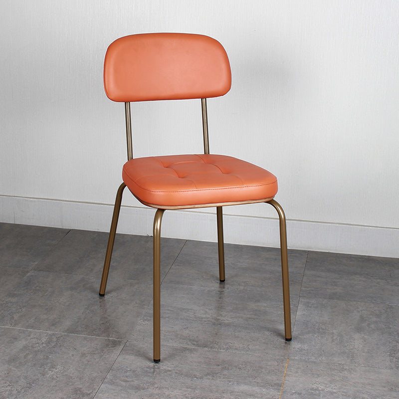 Industrial Style Leather Dining Side Chair Dining Room Open Back Side Chair Set Orange 1 Piece Clearhalo ' kitchen&dining_furn' 'Dining Chairs' 'Dining Tables & Seating' 'dining_chair' 'furn' 'furn_dining_chair' 'Furniture' 'furniture_dining_chair' 'Kitchen & Dining Furniture' 'kitchen' 3650016
