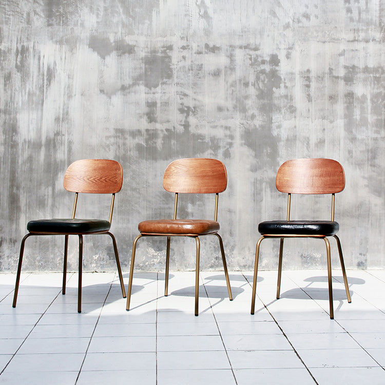 Industrial Style Leather Dining Side Chair Dining Room Open Back Side Chair Set Clearhalo ' kitchen&dining_furn' 'Dining Chairs' 'Dining Tables & Seating' 'dining_chair' 'furn' 'furn_dining_chair' 'Furniture' 'furniture_dining_chair' 'Kitchen & Dining Furniture' 'kitchen' 3650020