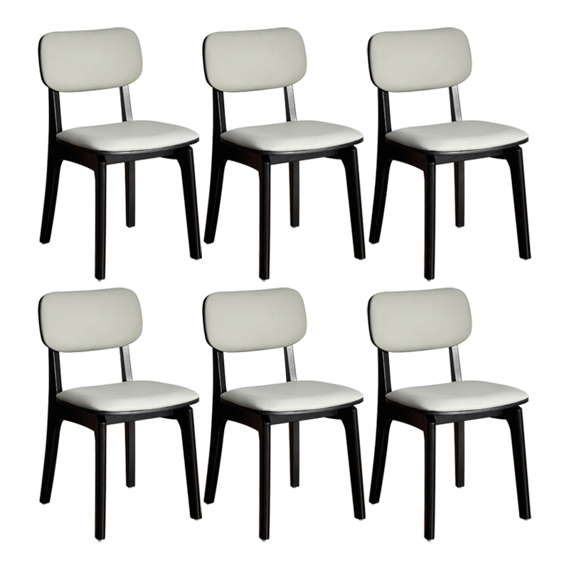 Contemporary Kitchen Dining Side Chair Opening Back Solid Wood Dining Side Chair Grey 6 Piece Set Clearhalo ' kitchen&dining_furn' 'Dining Chairs' 'Dining Tables & Seating' 'dining_chair' 'furn' 'furn_dining_chair' 'Furniture' 'furniture_dining_chair' 'Kitchen & Dining Furniture' 'kitchen' 3650033