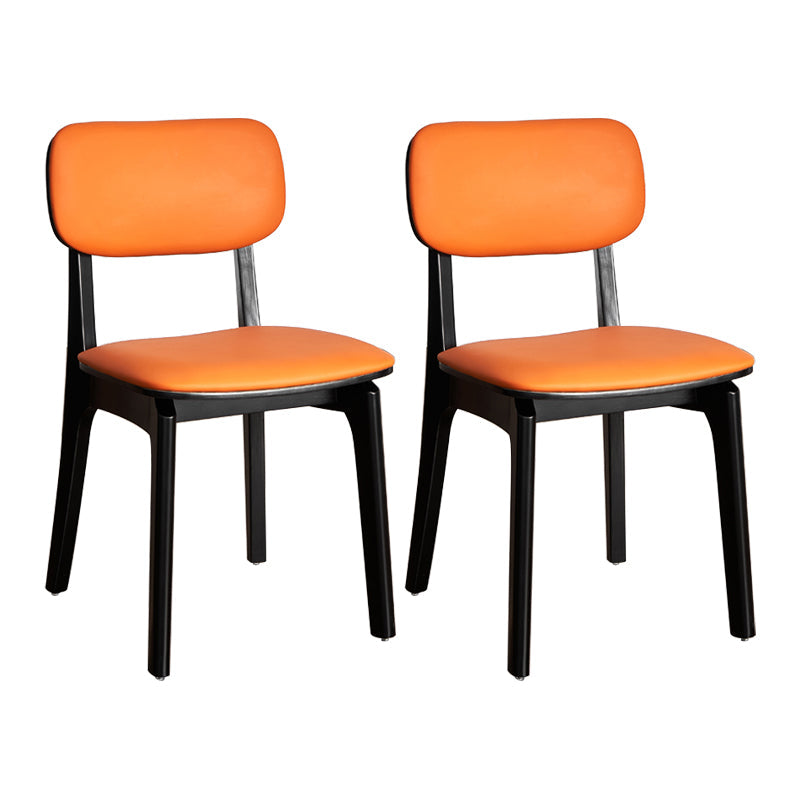 Contemporary Kitchen Dining Side Chair Opening Back Solid Wood Dining Side Chair Orange 2 Piece Set Clearhalo ' kitchen&dining_furn' 'Dining Chairs' 'Dining Tables & Seating' 'dining_chair' 'furn' 'furn_dining_chair' 'Furniture' 'furniture_dining_chair' 'Kitchen & Dining Furniture' 'kitchen' 3650034