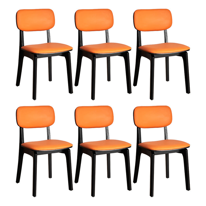 Contemporary Kitchen Dining Side Chair Opening Back Solid Wood Dining Side Chair Orange 6 Piece Set Clearhalo ' kitchen&dining_furn' 'Dining Chairs' 'Dining Tables & Seating' 'dining_chair' 'furn' 'furn_dining_chair' 'Furniture' 'furniture_dining_chair' 'Kitchen & Dining Furniture' 'kitchen' 3650038