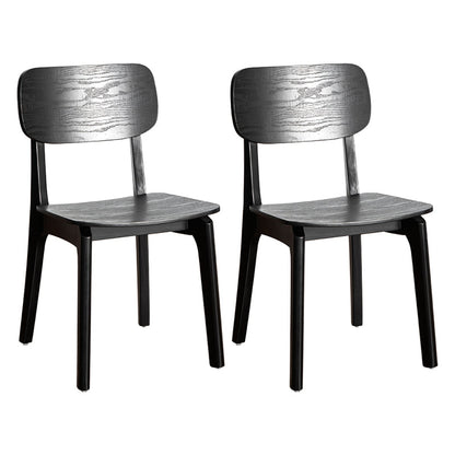 Contemporary Kitchen Dining Side Chair Opening Back Solid Wood Dining Side Chair Black 2 Piece Set Clearhalo ' kitchen&dining_furn' 'Dining Chairs' 'Dining Tables & Seating' 'dining_chair' 'furn' 'furn_dining_chair' 'Furniture' 'furniture_dining_chair' 'Kitchen & Dining Furniture' 'kitchen' 3650041