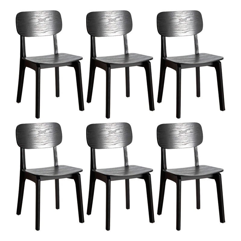 Contemporary Kitchen Dining Side Chair Opening Back Solid Wood Dining Side Chair Black 6 Piece Set Clearhalo ' kitchen&dining_furn' 'Dining Chairs' 'Dining Tables & Seating' 'dining_chair' 'furn' 'furn_dining_chair' 'Furniture' 'furniture_dining_chair' 'Kitchen & Dining Furniture' 'kitchen' 3650044