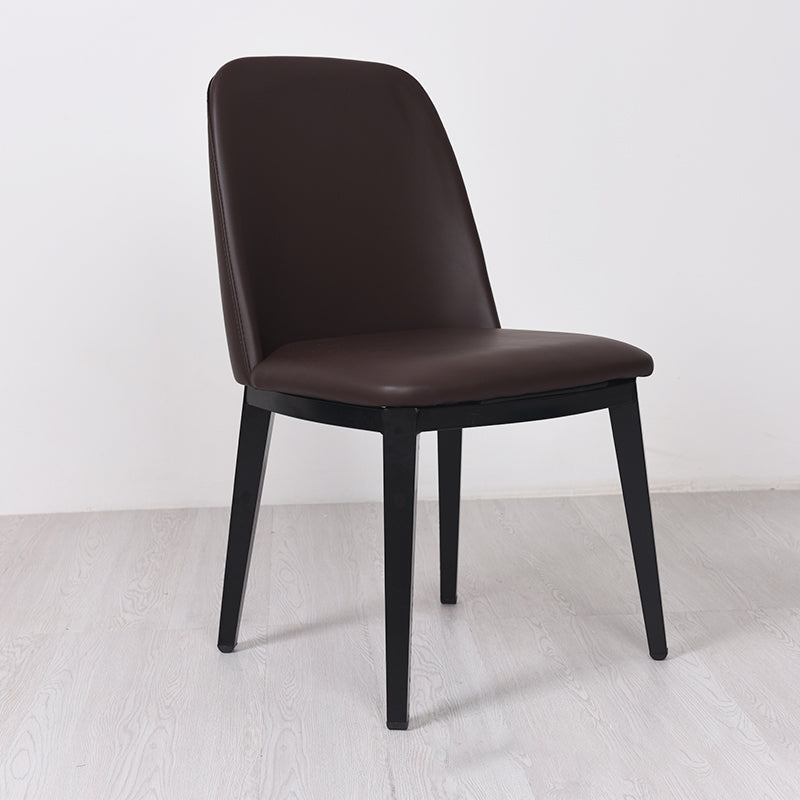 Contemporary Style Dining Side Chair Armless Kitchen Chair with Wooden Legs Brown 1 Piece Clearhalo ' kitchen&dining_furn' 'Dining Chairs' 'Dining Tables & Seating' 'dining_chair' 'furn' 'furn_dining_chair' 'Furniture' 'furniture_dining_chair' 'Kitchen & Dining Furniture' 'kitchen' 3650050
