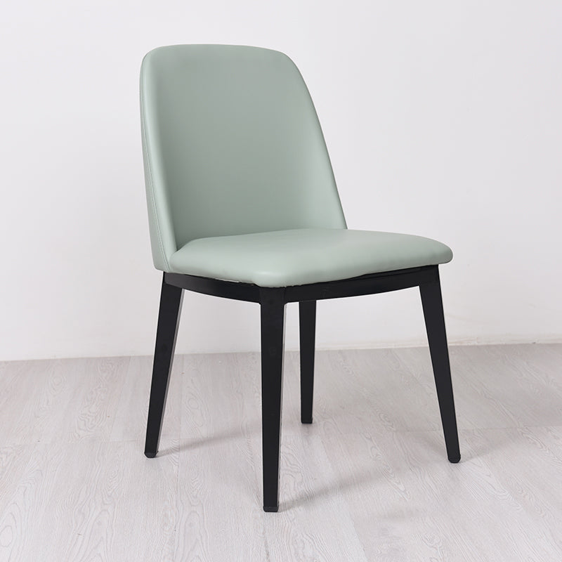 Contemporary Style Dining Side Chair Armless Kitchen Chair with Wooden Legs Light Blue 1 Piece Clearhalo ' kitchen&dining_furn' 'Dining Chairs' 'Dining Tables & Seating' 'dining_chair' 'furn' 'furn_dining_chair' 'Furniture' 'furniture_dining_chair' 'Kitchen & Dining Furniture' 'kitchen' 3650053