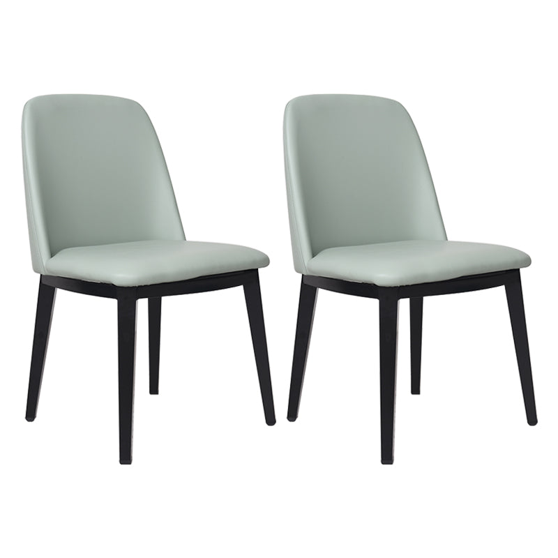 Contemporary Style Dining Side Chair Armless Kitchen Chair with Wooden Legs Light Blue 2 Piece Set Clearhalo ' kitchen&dining_furn' 'Dining Chairs' 'Dining Tables & Seating' 'dining_chair' 'furn' 'furn_dining_chair' 'Furniture' 'furniture_dining_chair' 'Kitchen & Dining Furniture' 'kitchen' 3650054