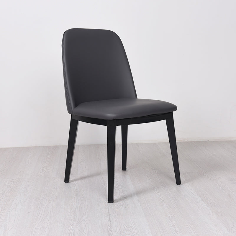 Contemporary Style Dining Side Chair Armless Kitchen Chair with Wooden Legs Dark Gray 1 Piece Clearhalo ' kitchen&dining_furn' 'Dining Chairs' 'Dining Tables & Seating' 'dining_chair' 'furn' 'furn_dining_chair' 'Furniture' 'furniture_dining_chair' 'Kitchen & Dining Furniture' 'kitchen' 3650056