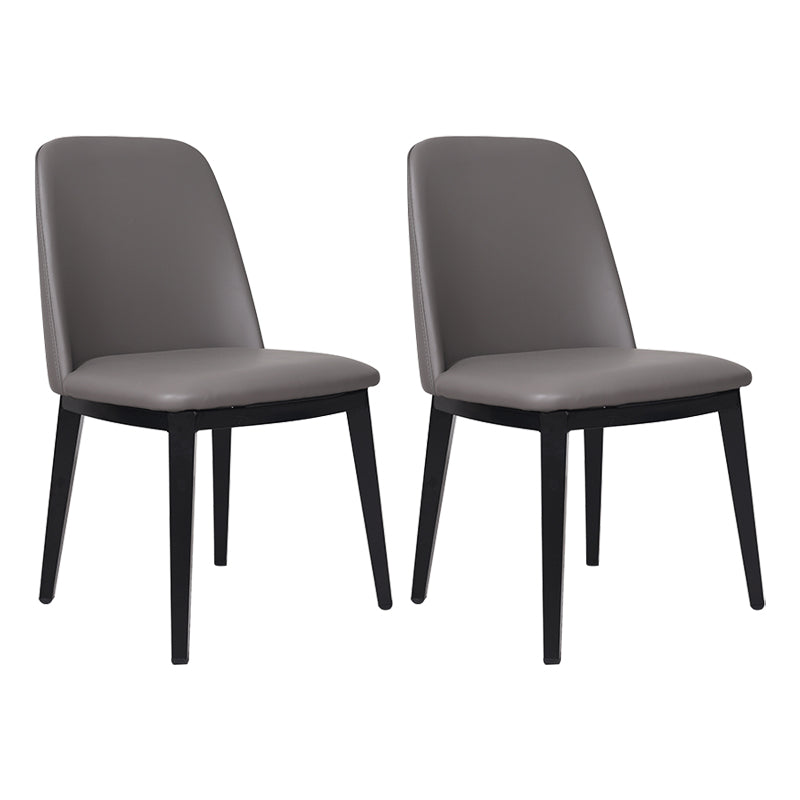 Contemporary Style Dining Side Chair Armless Kitchen Chair with Wooden Legs Light Gray 2 Piece Set Clearhalo ' kitchen&dining_furn' 'Dining Chairs' 'Dining Tables & Seating' 'dining_chair' 'furn' 'furn_dining_chair' 'Furniture' 'furniture_dining_chair' 'Kitchen & Dining Furniture' 'kitchen' 3650059