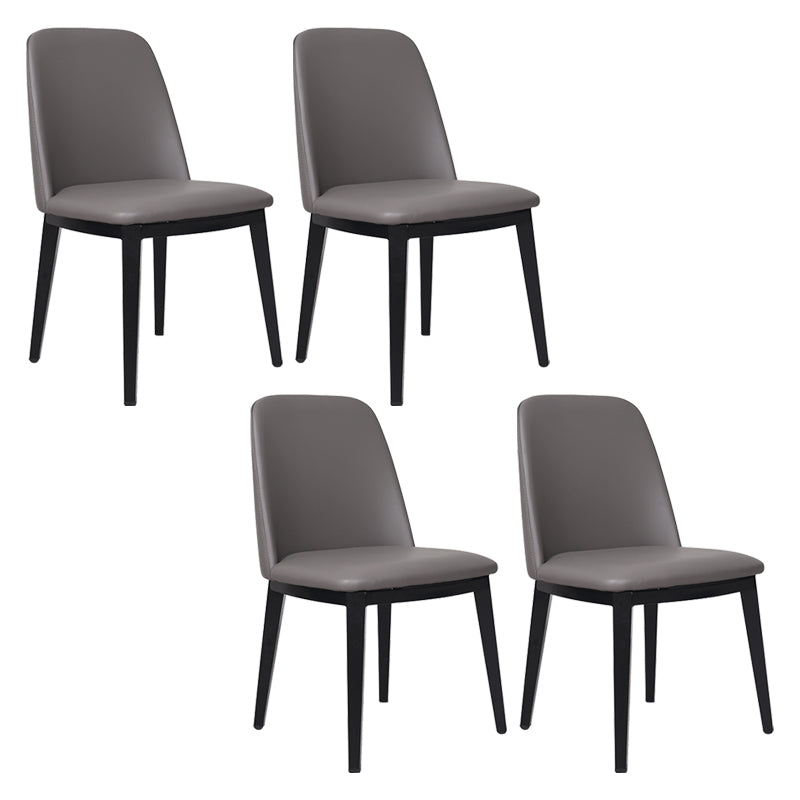 Contemporary Style Dining Side Chair Armless Kitchen Chair with Wooden Legs Light Gray 4 Piece Set Clearhalo ' kitchen&dining_furn' 'Dining Chairs' 'Dining Tables & Seating' 'dining_chair' 'furn' 'furn_dining_chair' 'Furniture' 'furniture_dining_chair' 'Kitchen & Dining Furniture' 'kitchen' 3650061