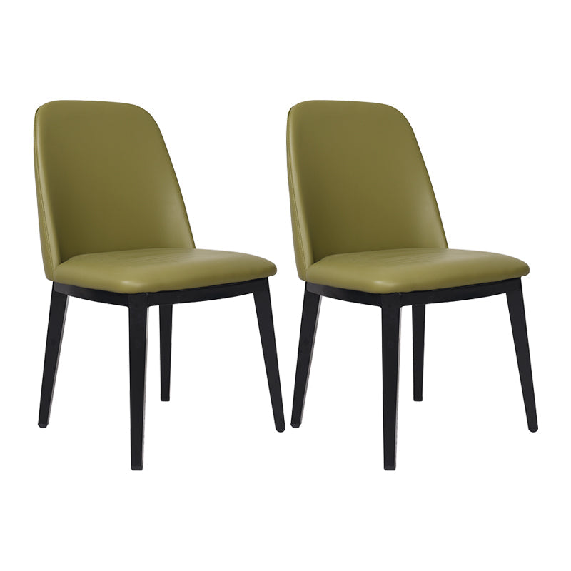 Contemporary Style Dining Side Chair Armless Kitchen Chair with Wooden Legs Army Green 2 Piece Set Clearhalo ' kitchen&dining_furn' 'Dining Chairs' 'Dining Tables & Seating' 'dining_chair' 'furn' 'furn_dining_chair' 'Furniture' 'furniture_dining_chair' 'Kitchen & Dining Furniture' 'kitchen' 3650065