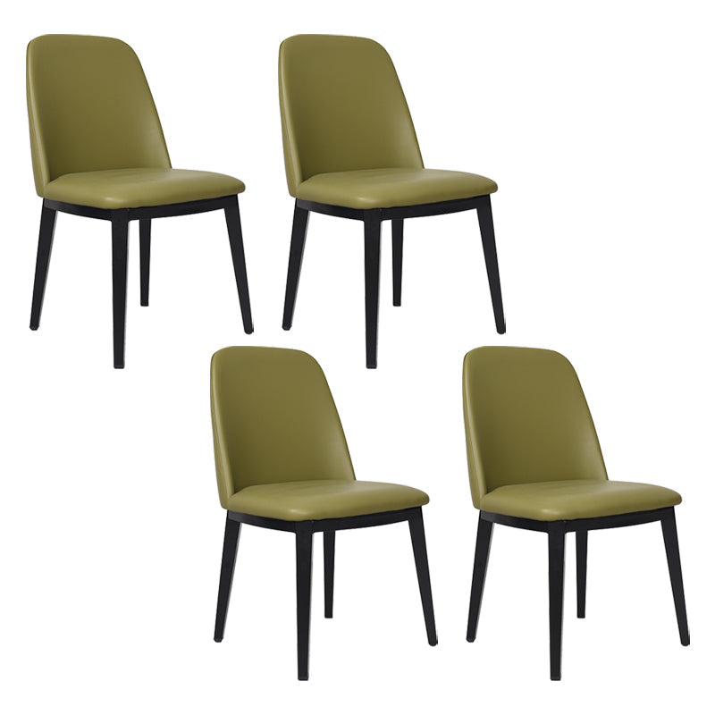 Contemporary Style Dining Side Chair Armless Kitchen Chair with Wooden Legs Army Green 4 Piece Set Clearhalo ' kitchen&dining_furn' 'Dining Chairs' 'Dining Tables & Seating' 'dining_chair' 'furn' 'furn_dining_chair' 'Furniture' 'furniture_dining_chair' 'Kitchen & Dining Furniture' 'kitchen' 3650066