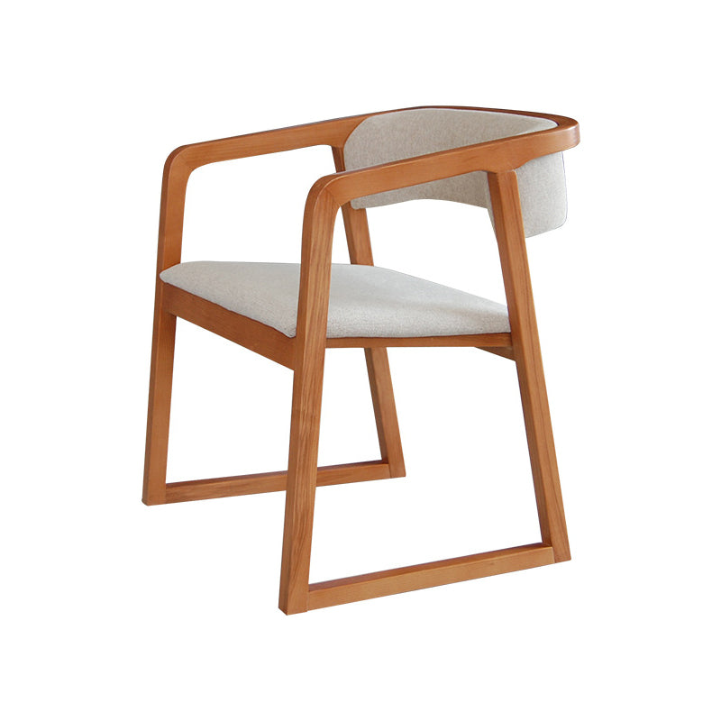 Glam Style Wooden Dining Arm Chair Matte Finish Open Back Dining Chair for Dinning Room Light Brown 1 Piece Clearhalo ' kitchen&dining_furn' 'Dining Chairs' 'Dining Tables & Seating' 'dining_chair' 'furn' 'furn_dining_chair' 'Furniture' 'furniture_dining_chair' 'Kitchen & Dining Furniture' 'kitchen' 3650068