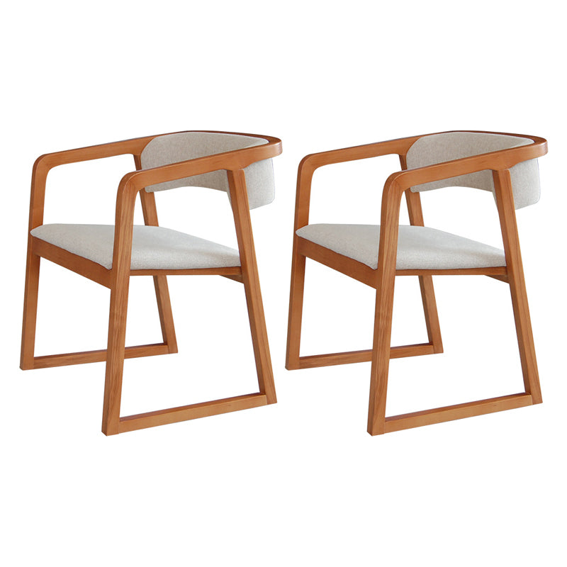 Glam Style Wooden Dining Arm Chair Matte Finish Open Back Dining Chair for Dinning Room Light Brown 2 Piece Set Clearhalo ' kitchen&dining_furn' 'Dining Chairs' 'Dining Tables & Seating' 'dining_chair' 'furn' 'furn_dining_chair' 'Furniture' 'furniture_dining_chair' 'Kitchen & Dining Furniture' 'kitchen' 3650070