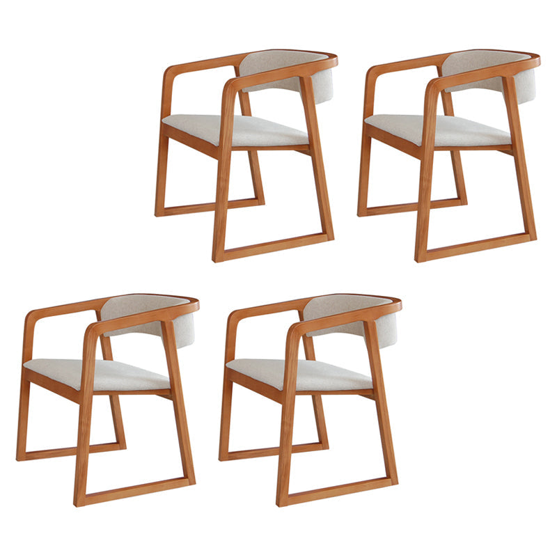 Glam Style Wooden Dining Arm Chair Matte Finish Open Back Dining Chair for Dinning Room Light Brown 4 Piece Set Clearhalo ' kitchen&dining_furn' 'Dining Chairs' 'Dining Tables & Seating' 'dining_chair' 'furn' 'furn_dining_chair' 'Furniture' 'furniture_dining_chair' 'Kitchen & Dining Furniture' 'kitchen' 3650071