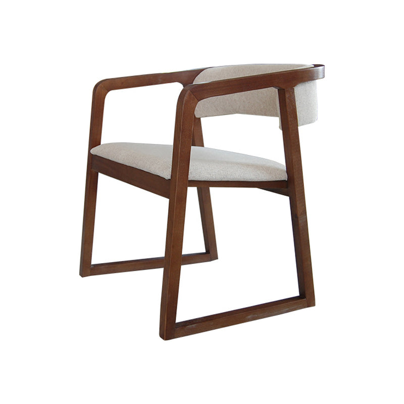 Glam Style Wooden Dining Arm Chair Matte Finish Open Back Dining Chair for Dinning Room Walnut 1 Piece Clearhalo ' kitchen&dining_furn' 'Dining Chairs' 'Dining Tables & Seating' 'dining_chair' 'furn' 'furn_dining_chair' 'Furniture' 'furniture_dining_chair' 'Kitchen & Dining Furniture' 'kitchen' 3650074