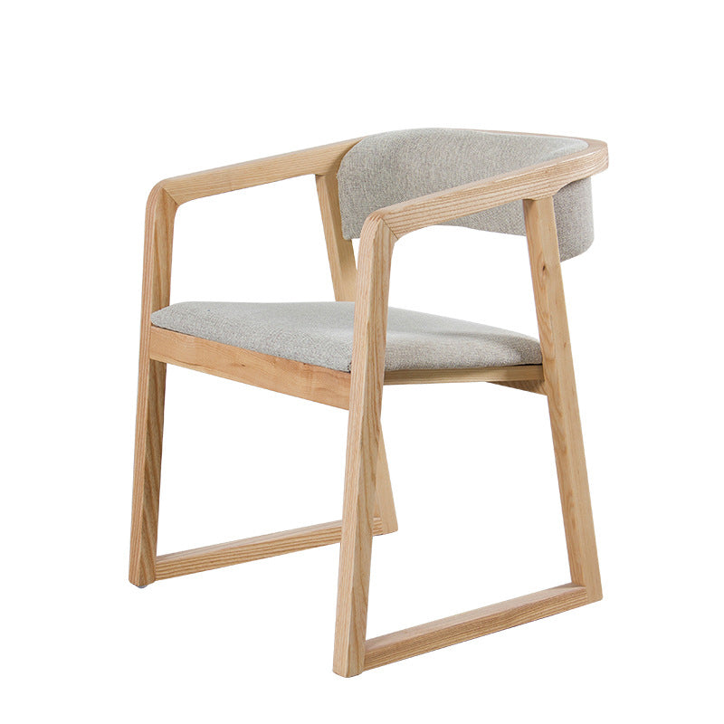 Glam Style Wooden Dining Arm Chair Matte Finish Open Back Dining Chair for Dinning Room Clearhalo ' kitchen&dining_furn' 'Dining Chairs' 'Dining Tables & Seating' 'dining_chair' 'furn' 'furn_dining_chair' 'Furniture' 'furniture_dining_chair' 'Kitchen & Dining Furniture' 'kitchen' 3650076