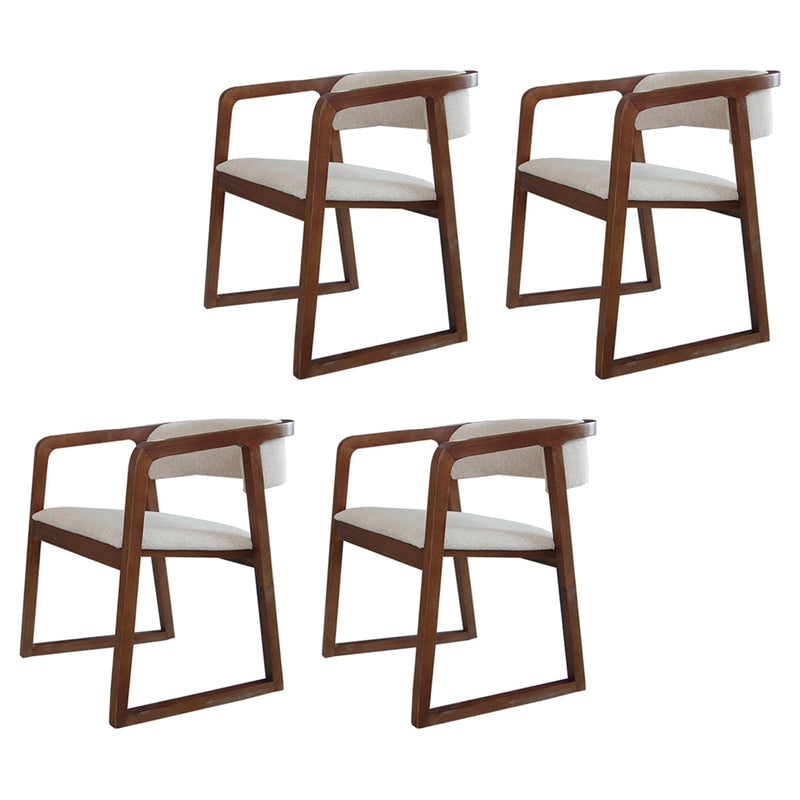 Glam Style Wooden Dining Arm Chair Matte Finish Open Back Dining Chair for Dinning Room Walnut 4 Piece Set Clearhalo ' kitchen&dining_furn' 'Dining Chairs' 'Dining Tables & Seating' 'dining_chair' 'furn' 'furn_dining_chair' 'Furniture' 'furniture_dining_chair' 'Kitchen & Dining Furniture' 'kitchen' 3650077