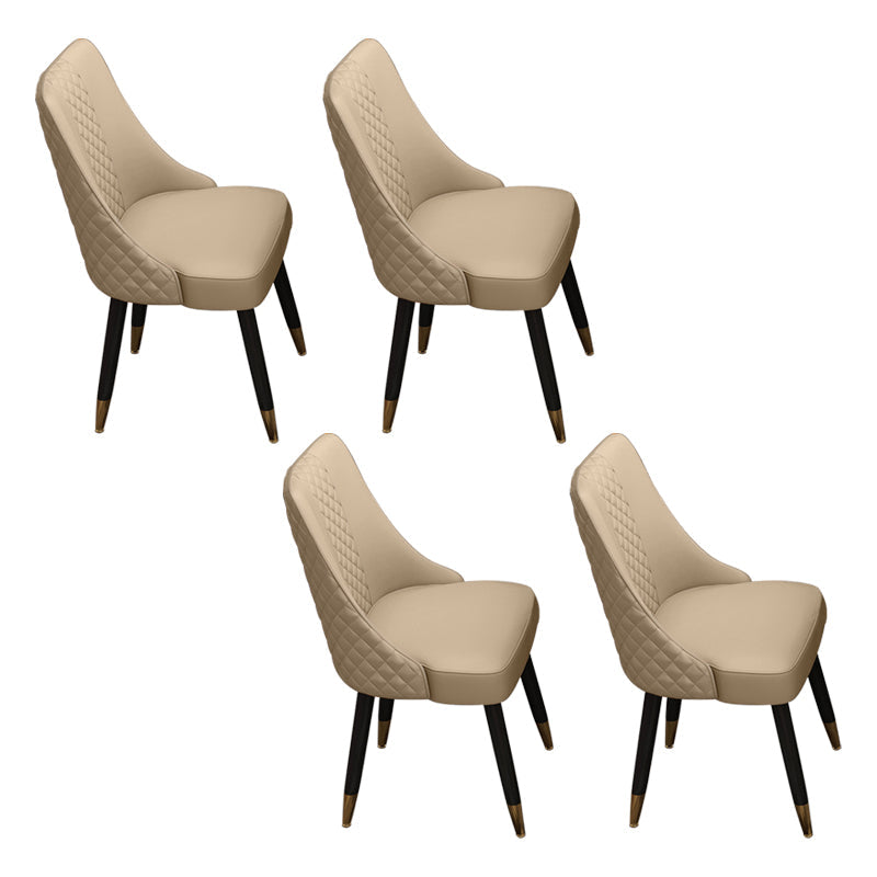 Scandinavian Style Wood Side Dining Chairs Dining Room Solid Back Chair Khaki 4 Piece Set Clearhalo ' kitchen&dining_furn' 'Dining Chairs' 'Dining Tables & Seating' 'dining_chair' 'furn' 'furn_dining_chair' 'Furniture' 'furniture_dining_chair' 'Kitchen & Dining Furniture' 'kitchen' 3650091