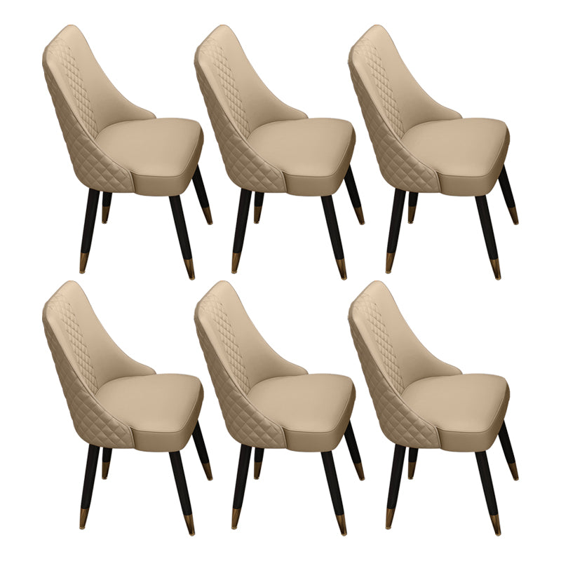 Scandinavian Style Wood Side Dining Chairs Dining Room Solid Back Chair Khaki 6 Piece Set Clearhalo ' kitchen&dining_furn' 'Dining Chairs' 'Dining Tables & Seating' 'dining_chair' 'furn' 'furn_dining_chair' 'Furniture' 'furniture_dining_chair' 'Kitchen & Dining Furniture' 'kitchen' 3650093