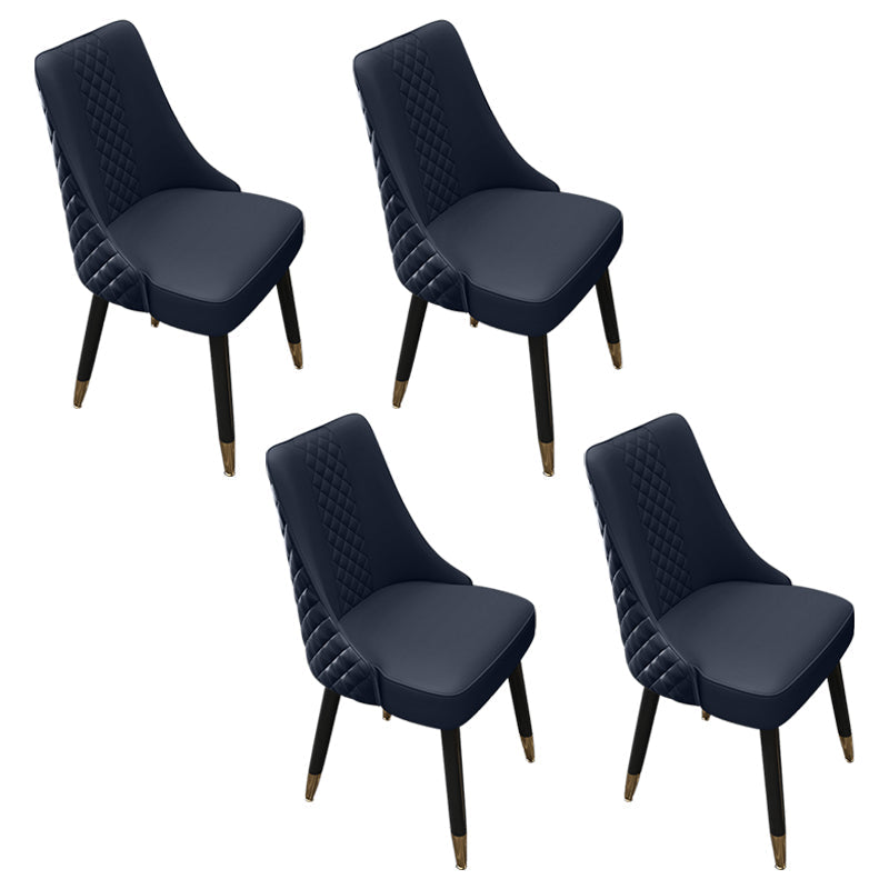 Scandinavian Style Wood Side Dining Chairs Dining Room Solid Back Chair Dark Blue 4 Piece Set Clearhalo ' kitchen&dining_furn' 'Dining Chairs' 'Dining Tables & Seating' 'dining_chair' 'furn' 'furn_dining_chair' 'Furniture' 'furniture_dining_chair' 'Kitchen & Dining Furniture' 'kitchen' 3650096