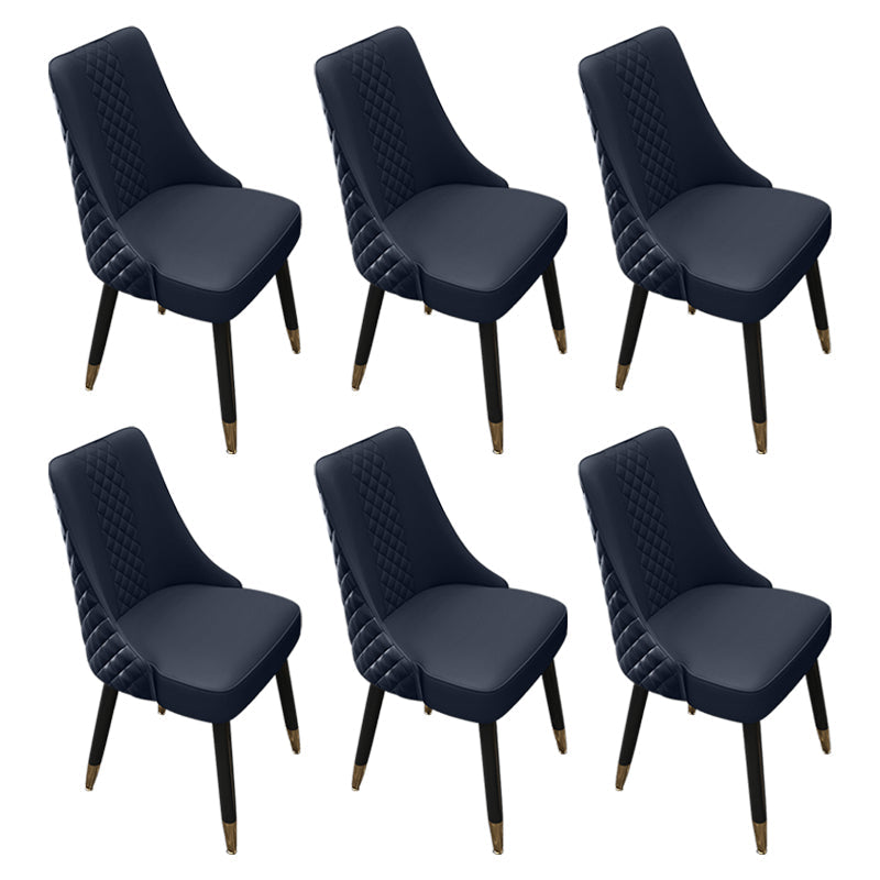Scandinavian Style Wood Side Dining Chairs Dining Room Solid Back Chair Dark Blue 6 Piece Set Clearhalo ' kitchen&dining_furn' 'Dining Chairs' 'Dining Tables & Seating' 'dining_chair' 'furn' 'furn_dining_chair' 'Furniture' 'furniture_dining_chair' 'Kitchen & Dining Furniture' 'kitchen' 3650099