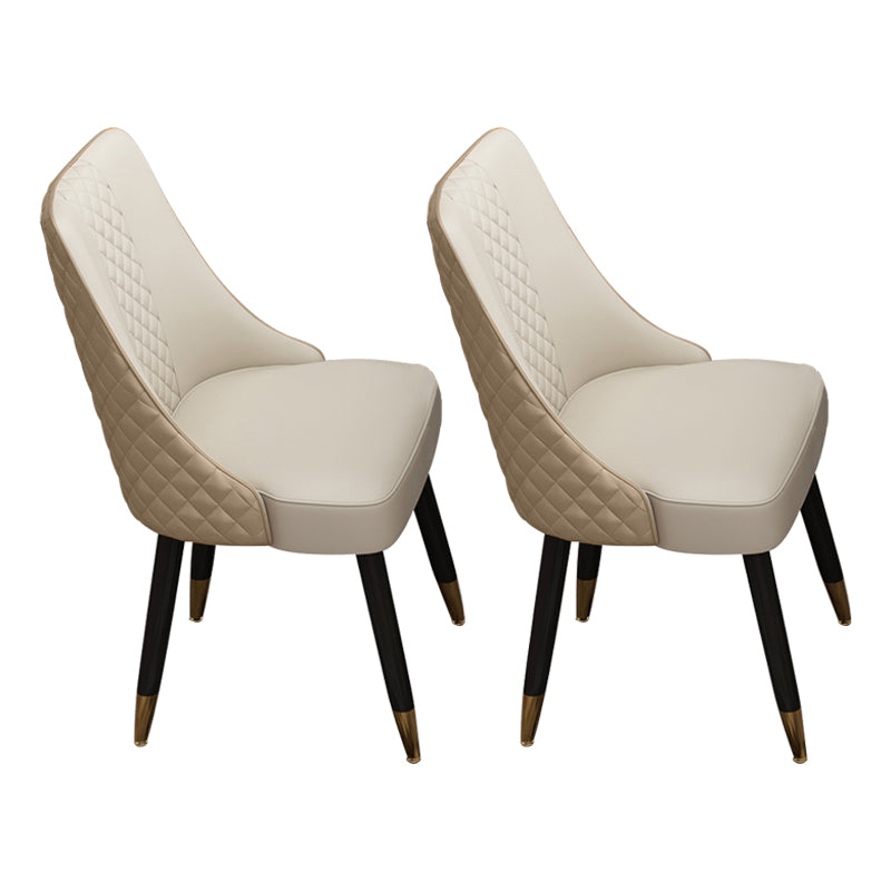 Scandinavian Style Wood Side Dining Chairs Dining Room Solid Back Chair White-Brown 2 Piece Set Clearhalo ' kitchen&dining_furn' 'Dining Chairs' 'Dining Tables & Seating' 'dining_chair' 'furn' 'furn_dining_chair' 'Furniture' 'furniture_dining_chair' 'Kitchen & Dining Furniture' 'kitchen' 3650101