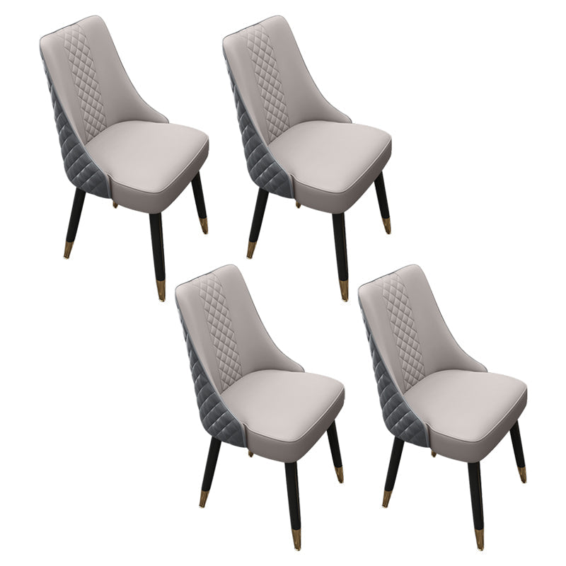 Scandinavian Style Wood Side Dining Chairs Dining Room Solid Back Chair Silver Gray 4 Piece Set Clearhalo ' kitchen&dining_furn' 'Dining Chairs' 'Dining Tables & Seating' 'dining_chair' 'furn' 'furn_dining_chair' 'Furniture' 'furniture_dining_chair' 'Kitchen & Dining Furniture' 'kitchen' 3650108