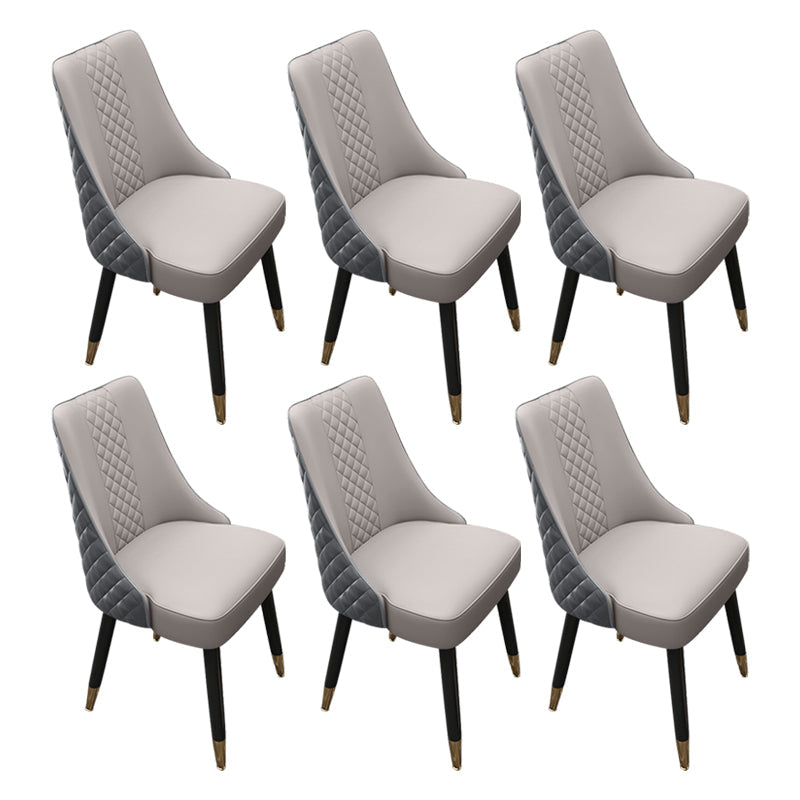 Scandinavian Style Wood Side Dining Chairs Dining Room Solid Back Chair Silver Gray 6 Piece Set Clearhalo ' kitchen&dining_furn' 'Dining Chairs' 'Dining Tables & Seating' 'dining_chair' 'furn' 'furn_dining_chair' 'Furniture' 'furniture_dining_chair' 'Kitchen & Dining Furniture' 'kitchen' 3650110