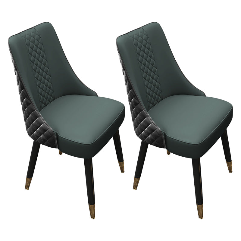 Scandinavian Style Wood Side Dining Chairs Dining Room Solid Back Chair Green-Black 2 Piece Set Clearhalo ' kitchen&dining_furn' 'Dining Chairs' 'Dining Tables & Seating' 'dining_chair' 'furn' 'furn_dining_chair' 'Furniture' 'furniture_dining_chair' 'Kitchen & Dining Furniture' 'kitchen' 3650113