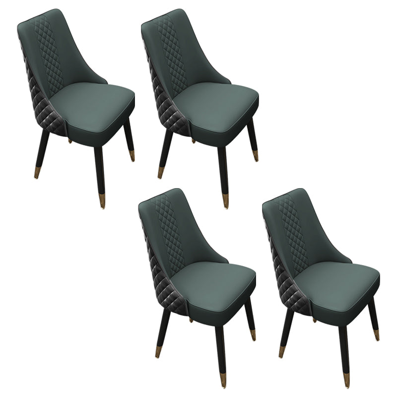 Scandinavian Style Wood Side Dining Chairs Dining Room Solid Back Chair Green-Black 4 Piece Set Clearhalo ' kitchen&dining_furn' 'Dining Chairs' 'Dining Tables & Seating' 'dining_chair' 'furn' 'furn_dining_chair' 'Furniture' 'furniture_dining_chair' 'Kitchen & Dining Furniture' 'kitchen' 3650115