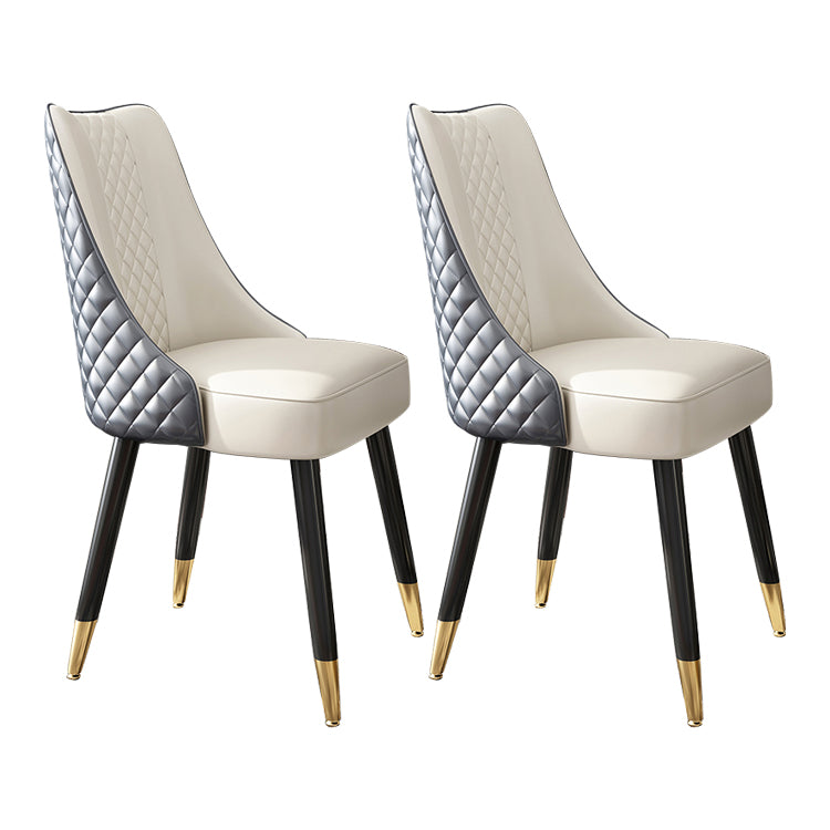 Scandinavian Style Wood Side Dining Chairs Dining Room Solid Back Chair White-Gray 2 Piece Set Clearhalo ' kitchen&dining_furn' 'Dining Chairs' 'Dining Tables & Seating' 'dining_chair' 'furn' 'furn_dining_chair' 'Furniture' 'furniture_dining_chair' 'Kitchen & Dining Furniture' 'kitchen' 3650117