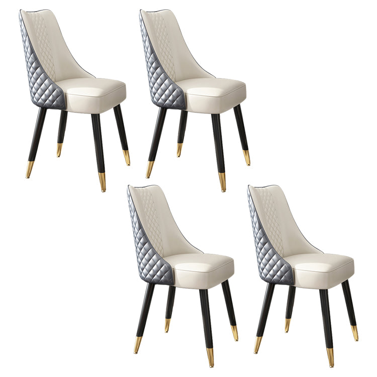 Scandinavian Style Wood Side Dining Chairs Dining Room Solid Back Chair White-Gray 4 Piece Set Clearhalo ' kitchen&dining_furn' 'Dining Chairs' 'Dining Tables & Seating' 'dining_chair' 'furn' 'furn_dining_chair' 'Furniture' 'furniture_dining_chair' 'Kitchen & Dining Furniture' 'kitchen' 3650118