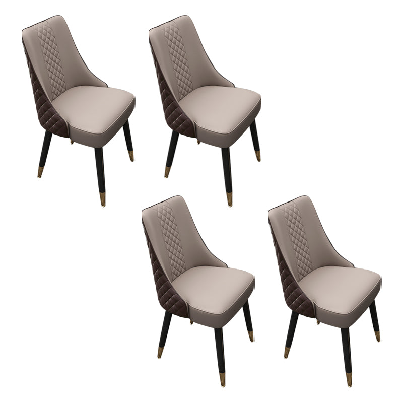 Scandinavian Style Wood Side Dining Chairs Dining Room Solid Back Chair Gray Coffee 4 Piece Set Clearhalo ' kitchen&dining_furn' 'Dining Chairs' 'Dining Tables & Seating' 'dining_chair' 'furn' 'furn_dining_chair' 'Furniture' 'furniture_dining_chair' 'Kitchen & Dining Furniture' 'kitchen' 3650121