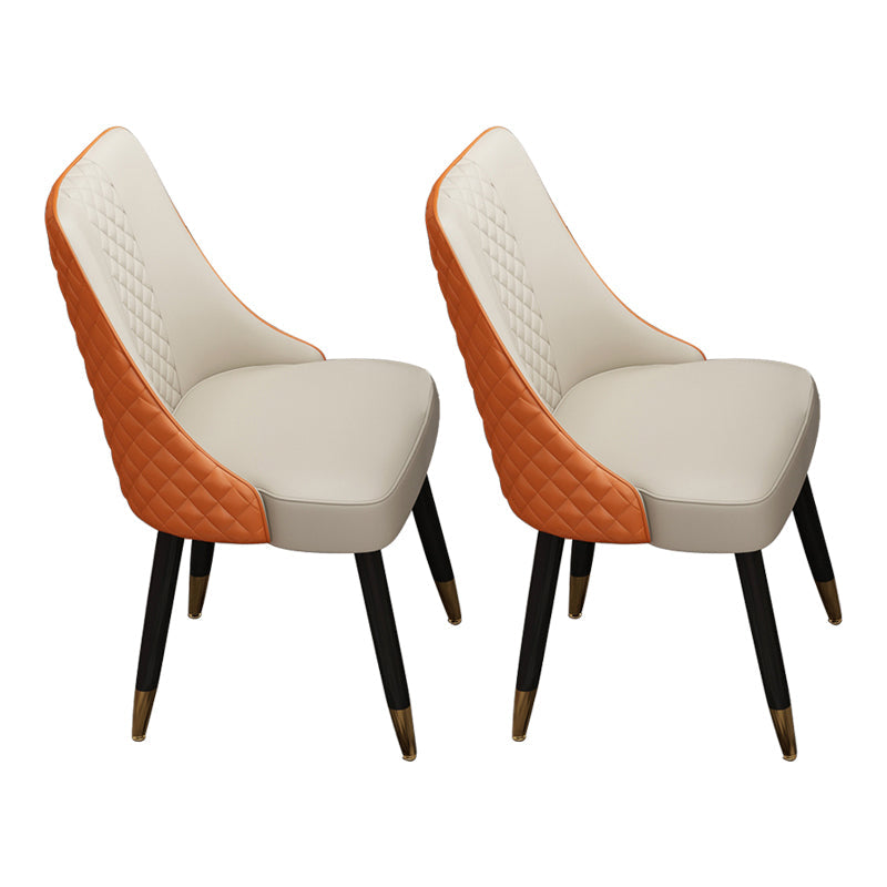 Scandinavian Style Wood Side Dining Chairs Dining Room Solid Back Chair White-Saffron 2 Piece Set Clearhalo ' kitchen&dining_furn' 'Dining Chairs' 'Dining Tables & Seating' 'dining_chair' 'furn' 'furn_dining_chair' 'Furniture' 'furniture_dining_chair' 'Kitchen & Dining Furniture' 'kitchen' 3650123