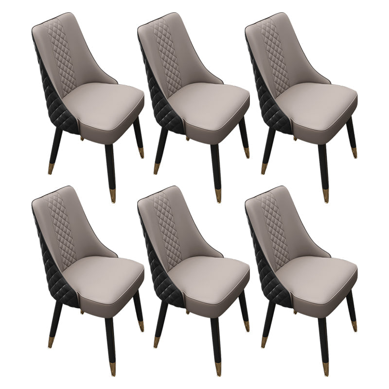 Scandinavian Style Wood Side Dining Chairs Dining Room Solid Back Chair Gray Black 6 Piece Set Clearhalo ' kitchen&dining_furn' 'Dining Chairs' 'Dining Tables & Seating' 'dining_chair' 'furn' 'furn_dining_chair' 'Furniture' 'furniture_dining_chair' 'Kitchen & Dining Furniture' 'kitchen' 3650128