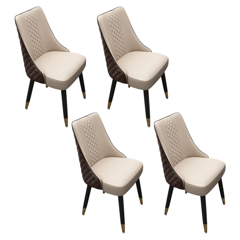 Scandinavian Style Wood Side Dining Chairs Dining Room Solid Back Chair Yellow-Brown 4 Piece Set Clearhalo ' kitchen&dining_furn' 'Dining Chairs' 'Dining Tables & Seating' 'dining_chair' 'furn' 'furn_dining_chair' 'Furniture' 'furniture_dining_chair' 'Kitchen & Dining Furniture' 'kitchen' 3650133