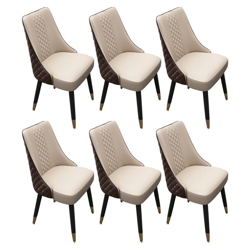 Scandinavian Style Wood Side Dining Chairs Dining Room Solid Back Chair Yellow-Brown 6 Piece Set Clearhalo ' kitchen&dining_furn' 'Dining Chairs' 'Dining Tables & Seating' 'dining_chair' 'furn' 'furn_dining_chair' 'Furniture' 'furniture_dining_chair' 'Kitchen & Dining Furniture' 'kitchen' 3650134