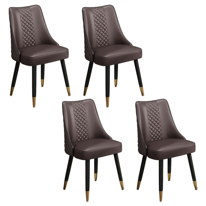Scandinavian Style Wood Side Dining Chairs Dining Room Solid Back Chair Brown 4 Piece Set Clearhalo ' kitchen&dining_furn' 'Dining Chairs' 'Dining Tables & Seating' 'dining_chair' 'furn' 'furn_dining_chair' 'Furniture' 'furniture_dining_chair' 'Kitchen & Dining Furniture' 'kitchen' 3650136
