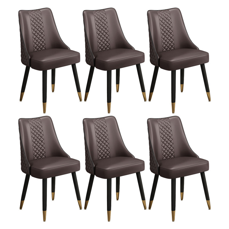 Scandinavian Style Wood Side Dining Chairs Dining Room Solid Back Chair Brown 6 Piece Set Clearhalo ' kitchen&dining_furn' 'Dining Chairs' 'Dining Tables & Seating' 'dining_chair' 'furn' 'furn_dining_chair' 'Furniture' 'furniture_dining_chair' 'Kitchen & Dining Furniture' 'kitchen' 3650137