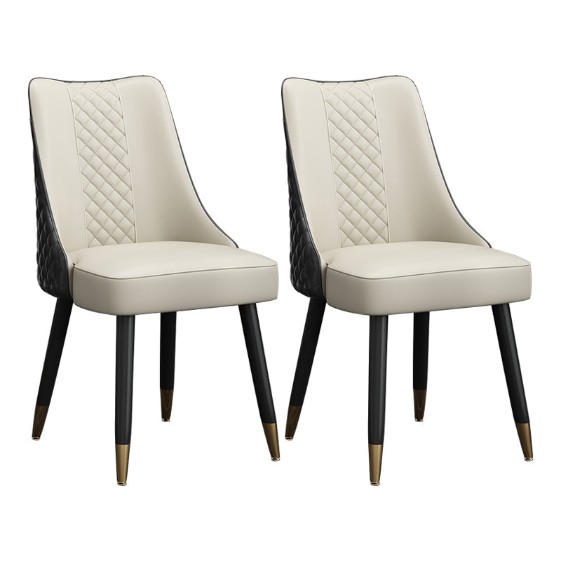 Scandinavian Style Wood Side Dining Chairs Dining Room Solid Back Chair White-Black 2 Piece Set Clearhalo ' kitchen&dining_furn' 'Dining Chairs' 'Dining Tables & Seating' 'dining_chair' 'furn' 'furn_dining_chair' 'Furniture' 'furniture_dining_chair' 'Kitchen & Dining Furniture' 'kitchen' 3650138